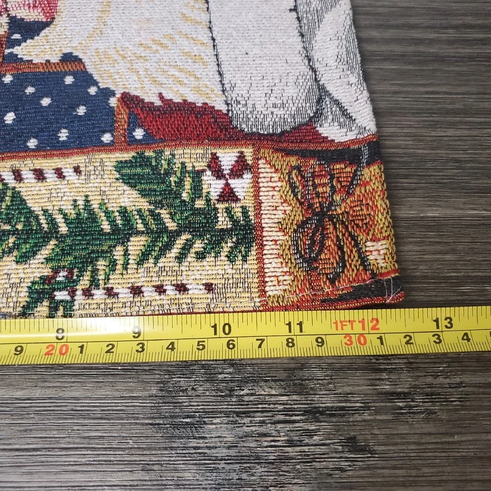 Set Of 2 Tapestry Style Winter Christmas Placements Holiday Dining Sanra Claus